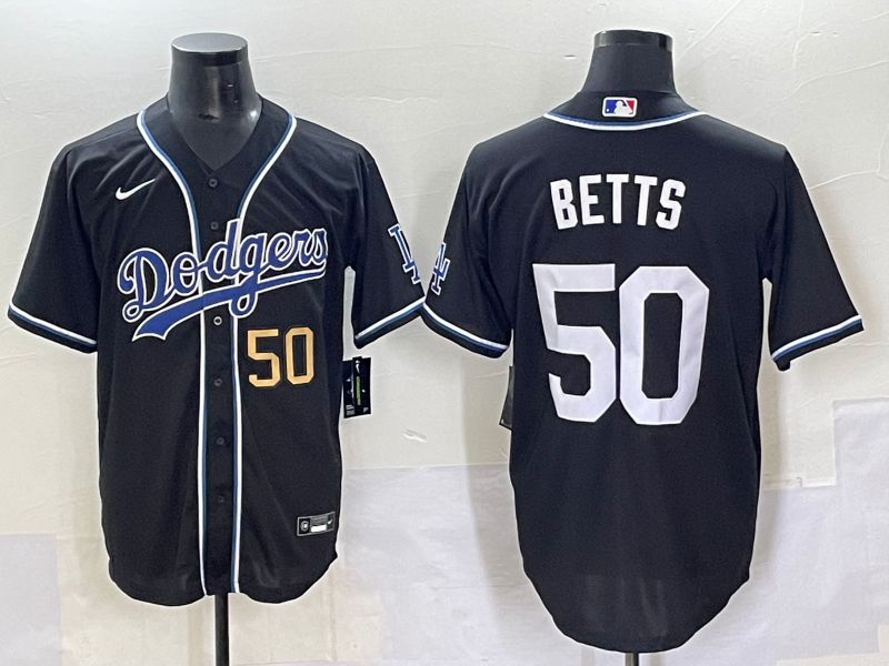 Men 2025 Los Angeles Dodgers #50 Betts Black Three generations Fashion Nike MLB Jersey style 7046->detroit tigers->MLB Jersey